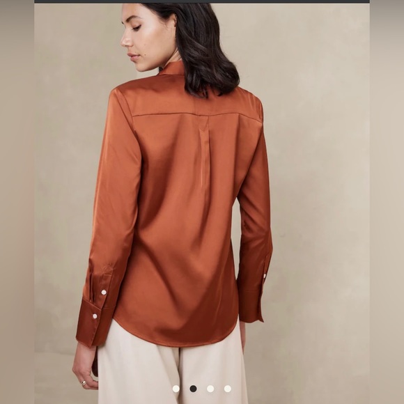 - NWT Banana Republic Classic silk like Shirt - Picture 4 of 6
